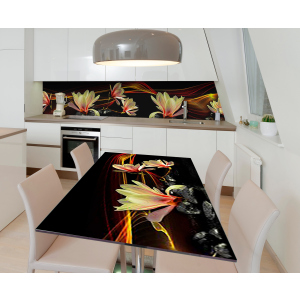 Виниловая 3D наклейка на стол Zatarga Золотая магнолия 600х1200 мм (Z185173st)