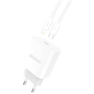 Зарядний пристрій Dudao Power Port PD A8EUset 20W Type-C з кабелем Type-C Lightning White (QT-DudaoA8EUset) ТОП в Чернігові