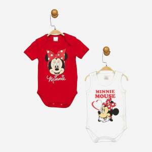 Боді Disney Minni Mouse MN17359 74-80 см 2 шт Біло-червоне (8691109875792) краща модель в Чернігові