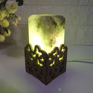 Соляна лампа EcoDecorLamp Прямокутник у дереві Метелики маленький краща модель в Чернігові