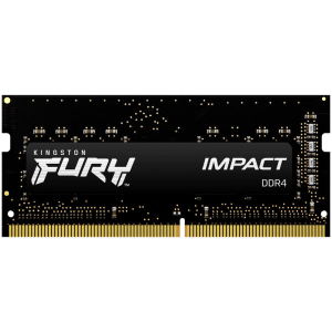 Оперативна пам'ять Kingston Fury SODIMM DDR4-3200 16384MB PC4-25600 Impact Black (KF432S20IB/16) в Чернігові