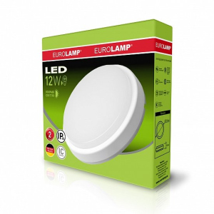 Світлодіодний світильник круглий ЖКГ EUROLAMP LED 12W 5500K (LED-NLR-12/55(F)) ТОП в Чернігові