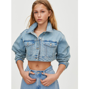 хороша модель Джинсова куртка Pull &amp; Bear 5710/334/406 S Синя (05710334406021)