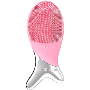 Щеточка-массажер для очищения кожи лица WellDerma Cleansing Fish Coral Pink (8809502183868)