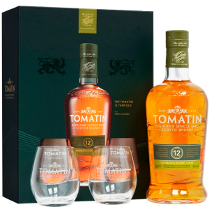 Віскі Tomatin Distillery Twin Pack 12 років витримки 0.7 л 43% з 2-ма склянками (5018481001664)