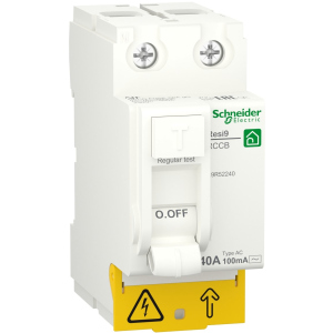 Дифференциальный выключатель нагрузки Schneider Electric RESI9 40 A, 100 мА, 2P, тип АС лучшая модель в Чернигове