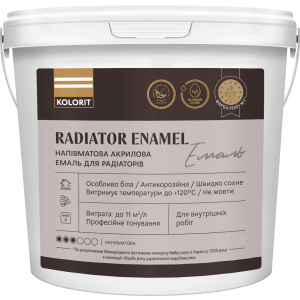 Емаль напівматова акрилова для радіаторів Kolorit Radiator Enamel 0.9 л (4823046206597) краща модель в Чернігові