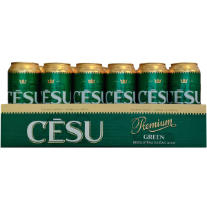 Упаковка пива Cēsu Premium Green Gluten-free Lager безглютенове світле фільтроване 4.7% 0.5 л х 24 шт (4750142004058) в Чернігові