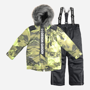 Зимовий комплект (куртка + напівкомбінезон) Garden Baby 102023-63/32 110 см Салатові гори/Чорний (4821020233119)