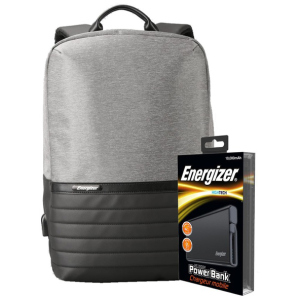 Рюкзак для ноутбука Energizer EPB001 15.6" Black/Grey + УМБ UE10004 Black (EPB001-GY+UE10004) в Чернигове