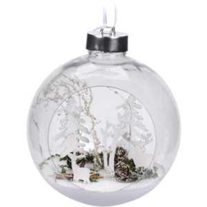 хороша модель Ялинкова куля Christmas Decoration 15 см з підсвічуванням (CAA115190_DEER AND TREE)