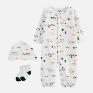 Комплект (шапочка + чоловічок + шкарпетки) Carters 1J655310 62 см 969 PRT Print (194133532559) краща модель в Чернігові