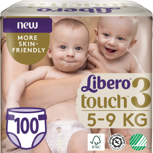 Підгузки Libero Touch 3 5-9 кг одноразові 100 шт (7322541301662) краща модель в Чернігові