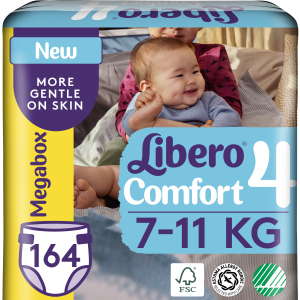 Підгузки Libero Ліберо Comfort 4 7-11 кг 164 шт (7322541236179)