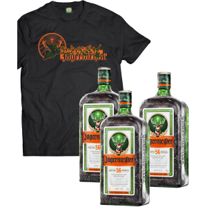 Лікер Jagermeister 0.7 л 35% 3 пляшки (+ексклюзивна футболка) (DESIGN2) p.S (4067700013018_Y_S)