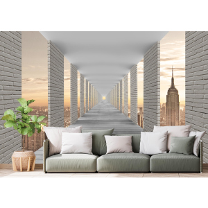 купити Фотошпалери Walldeco 3Д коридор, панорама міста 475x300 Гладь