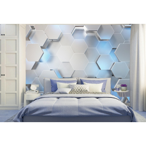 Вінілові шпалери Walldeco 3D шестикутники 200x130 Деко