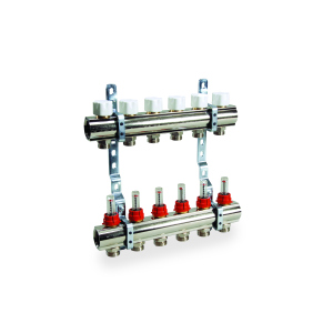 хороша модель Колектор у зборі для підключ. 5 контурів, з витрат. та термоклап., у фабр. упак.
