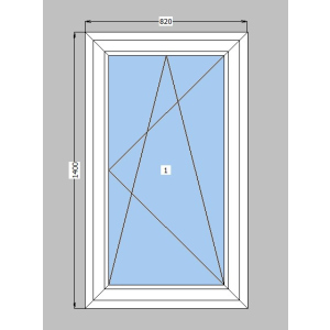 Окно металлопластиковое Brokelman 58 mm 1-створчатое поворотно-откидное, фурнитура Vorne, 820х1400 мм, белое рейтинг
