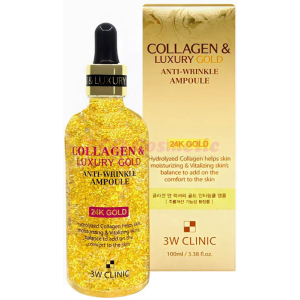 Сыворотка 3W Clinic Collagen & Luxury Gold Anti Wrinkle Ampoule с коллагеном и золотом 100 мл (8809480772054) в Чернигове