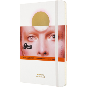 Записная книга Moleskine David Bowie 13 х 21 см 240 страниц в линейку Белая (8053853603807) лучшая модель в Чернигове