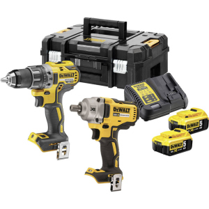 Набор из двух инструментов бесщеточных DeWalt 18 В XR Li-lon, 5 Ач, чемодан, 2 аккумулятора и зарядное устройство (DCK2077P2T) в Чернигове