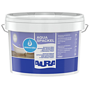 Влагостойкая шпатлевка Aura Luxpro Aqua Spackel белая для внутренних и наружных работ 16кг в Чернигове