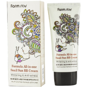 Многофункциональный ББ-крем Farmstay Formula All-In-One Snail Sun BB Cream SPF50+ PA+++ с экстрактом улитки 50 г (8809297384303) ТОП в Чернигове