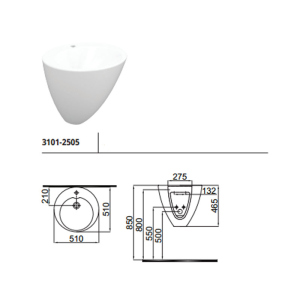 Умивальник 51 см IDEVIT Alfa 3101-2505