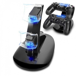 Двойная зарядная станция Dual USB Charging Stand для геймпадов PlayStation (PS4 / PS4 Slim / PS4 Pro) Dualshock 4 Черный Без Бренда лучшая модель в Чернигове