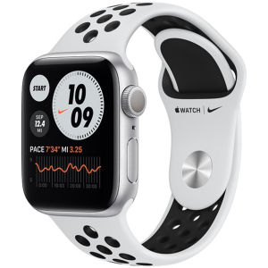 Смарт-часы Apple Watch Series 6 Nike GPS 40mm Silver Aluminum Case with Pure Platinum/Black Nike Sport Band (M00T3UL/A) лучшая модель в Чернигове