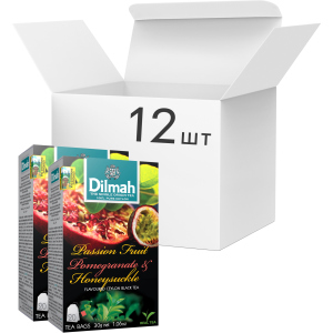 Упаковка чая черного пакетированного Dilmah Маракуйя и гранат 12 шт по 20 пакетиков (19312631142201)
