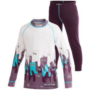 Дитячий комплект термобілизни Craft Active Multi 2-Pack Colourblocking Junior 1901662-134/140-2399 Blackberry/Grape Print (7318571559616) ТОП в Чернігові