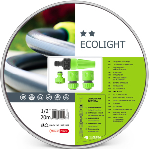 Набір поливальний Cellfast Ecolight 20 м 1/2" + комплект з'єднувачів (10-190) краща модель в Чернігові