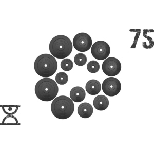 Комплект битумных дисков RN-Sport 75 кг (4x10 кг, 4x5 кг, 4x2.5 кг, 4x1.25 кг) (RNbitset75)