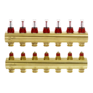 Колектор Danfoss FHF 7+7 із ротаметрами (088U0527) краща модель в Чернігові