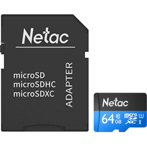 Netac P500 Standard microSDXC 64GB Class 10 UHS-I U1 + SD адаптер (NT02P500STN-064G-R) в Чернигове