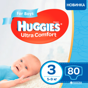 Підгузки Huggies Ultra Comfort 3 Mega для хлопчиків 80 шт (5029053543598) ТОП в Чернігові