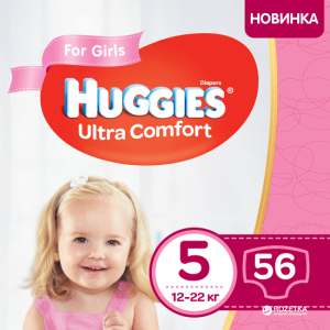 Підгузки Huggies Ultra Comfort 5 Mega для дівчаток 56 шт (5029053543642) в Чернігові