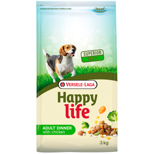 Cухий корм для дорослих собак Happy Life Дорослий зі смаком курки 3 кг (5410340311059) краща модель в Чернігові