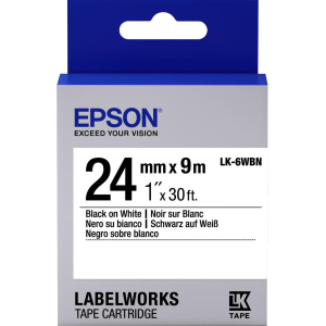 купить Картридж с лентой Epson LabelWorks LK6WBN Standard 24 мм 9 м Black/White (C53S656006)