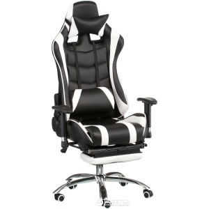 Кресло Special4You ExtremeRace with footrest Black/White (E4732) лучшая модель в Чернигове