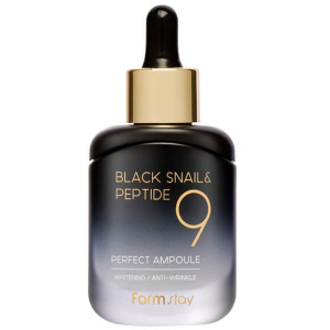 Сироватка для обличчя FarmStay Black Snail &amp; Peptide 9 Perfect Ampoule Омолоджувальна з чорним равликом та пептидами 35 мл (8809639172292) ТОП в Чернігові