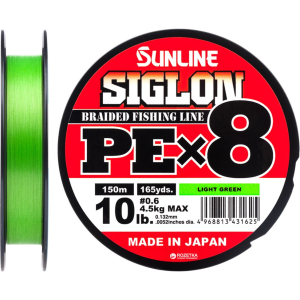 Шнур Sunline Siglon PE х8 150 м # 0.6/0.132 мм 4.5 кг Салатовый (16580963) в Чернигове