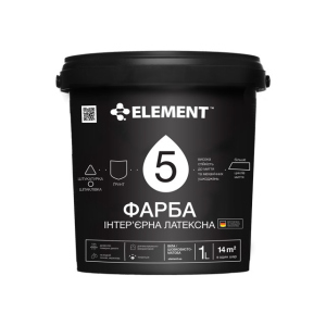 Износоустойчивая интерьерная латексная краска "ELEMENT" 5 1 л в Чернигове