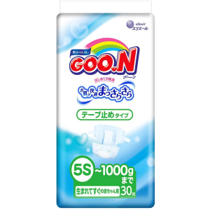 Подгузники Goo.N для маловесных новорожденных плоские 5S до 1 кг 30 шт (753864) (4902011741414) надежный