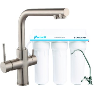 Смеситель кухонный IMPRESE Daicy с 3-х ступенчатой системой очистки воды Ecosoft Standart (55009S-F+FMV3ECOSTD) лучшая модель в Чернигове
