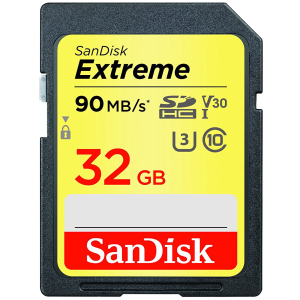 купить SanDisk SDHC 4k Extreme 32GB C10 V30 UHS-I U3 (SDSDXVE-032G-GNCIN)