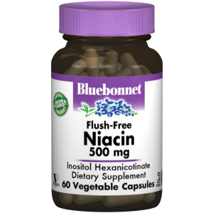 Вітаміни Bluebonnet Nutrition Ніацин без інфузату (В3) 500 мг 60 гелевих капсул (743715004627) краща модель в Чернігові