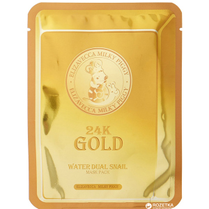 Омолаживающая маска с Золотом и Секретом улитки Elizavecca 24K Gold Water Dew Snail 10 шт по 25 мл (8809520941679) лучшая модель в Чернигове